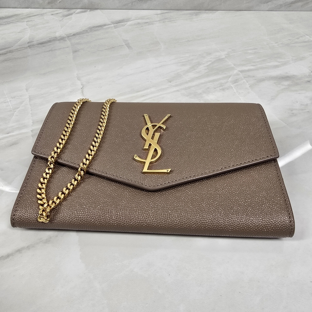 Yves Saint Laurent Taupe Leather Chain Bag - Picture 4 of 16